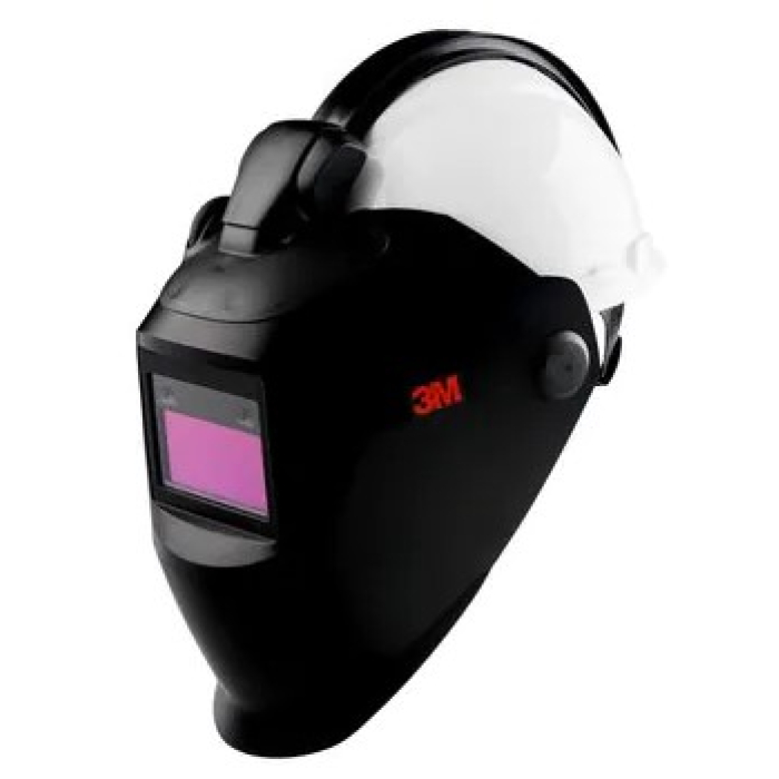 Зварювальний шолом Speedglas 10V-QR зі зварювальним фільтром, рейкою та захисною каскою H-701 3М 101103 Чорний (7100166719)