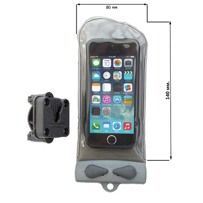 Водонепроникний міні-чохол з кріпленням на кермо AQUAPAC 110 Mini Bike-Mounted Waterproof Phone Case Сірий
