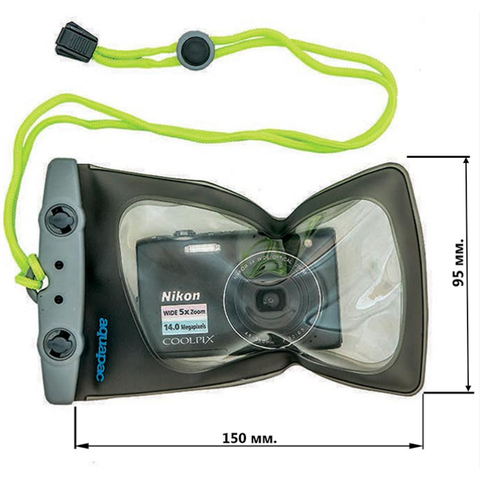 Водонепроникний міні-чохол для фотоапаратів AQUAPAC 408 Mini Camera Case Сірий