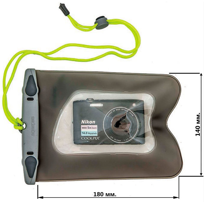 Водонепроникний міні-чохол для фотоапаратів AQUAPAC 418 Mini Camera Case Сірий
