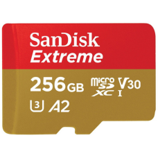 Карта пам'яті microSD 256GB SanDisk Extreme V30+SD C10 UHS-I U3 R190/W130MB/s (SDSQXAV-256G-GN6MA)
