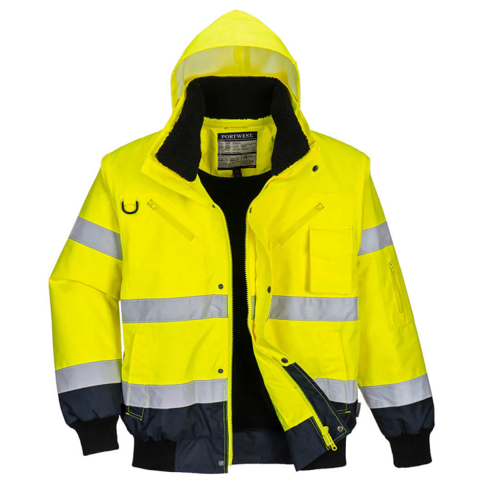 Куртка-бомбер сигнальна Portwest C465 Hi Vis Contrast Bomber Jacket розмір L Жовто-темно-синя (C465YNRL)