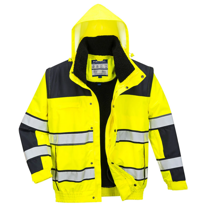 Куртка-бомбер сигнальна Portwest C466 Hi Vis Classic Bomber Jacket розмір XL Жовто-чорна (C466YBRXL)