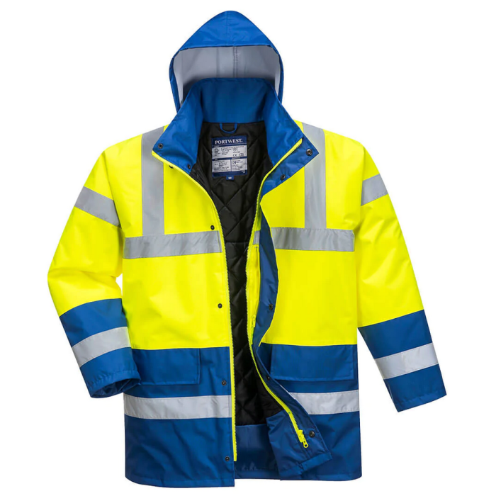 Куртка сигнальна утеплена Portwest S466 Hi Vis Contrast Traffic Jacket розмір XS Жовто-блакитна (S466YRBXS)