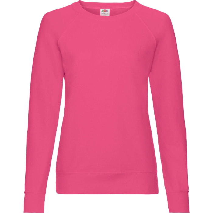 Світшот Fruit of the Loom Lightweight Raglan Sweat Ladies Ярко-Розовый L