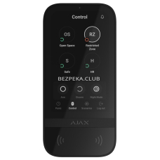 Бездротова клавіатура Ajax KeyPad TouchScreen black з сенсорним екраном для керування системою Ajax