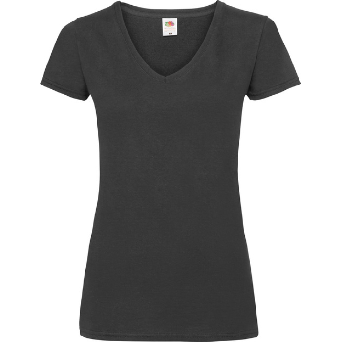 Футболка Fruit of the Loom Valueweight V-Neck Ladies Черный XS