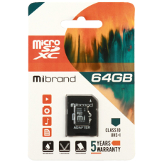Карта пам'яті microSDXC Mibrand 64 GB Сlass 10