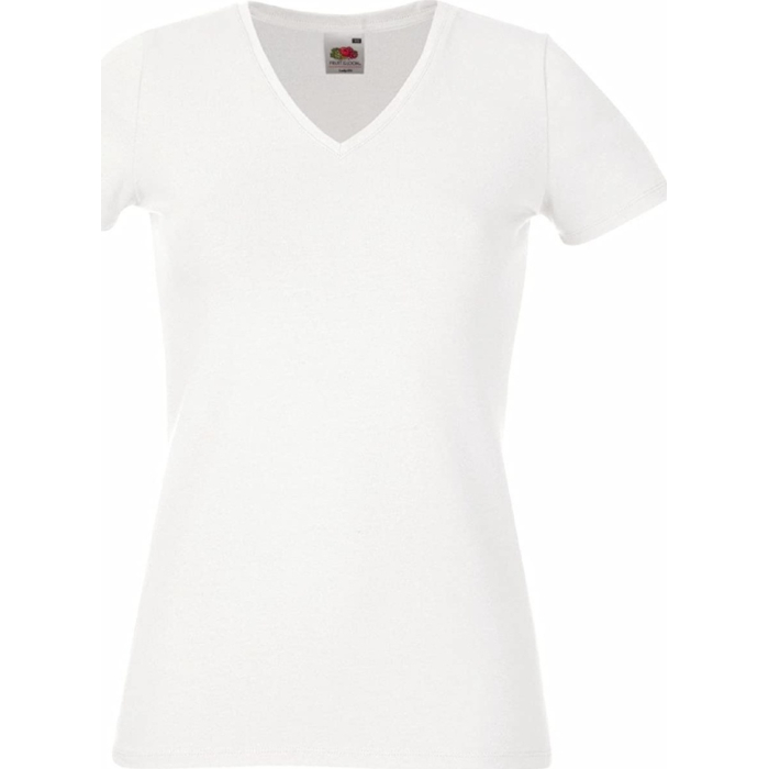 Футболка Fruit of the Loomt V-Neck Ladies Белый М