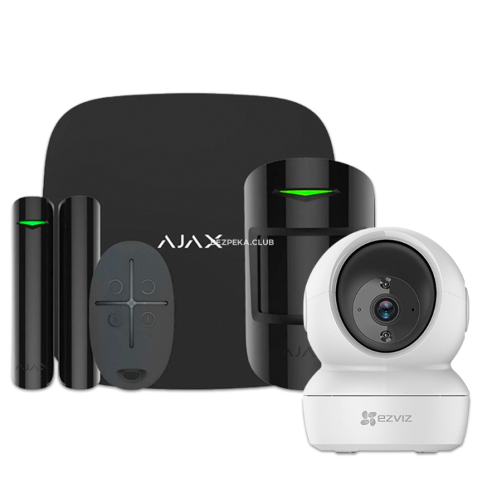 Комплект бездротової сигналізації Ajax StarterKit black + Wi-Fi камера 2MP-CS-C6N