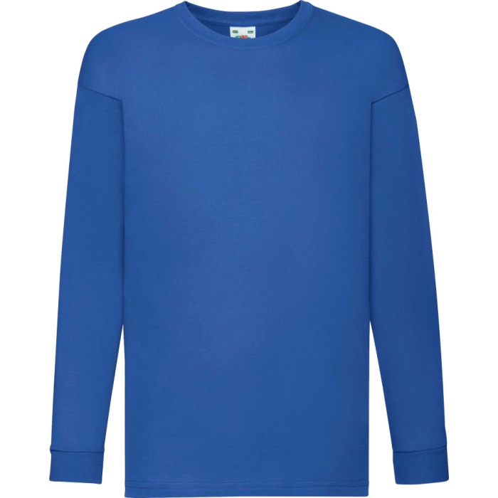 Футболка дитяча Fruit of the Loom Kids Valueweight Long Sleeve Ярко-Синий 3-4 лет
