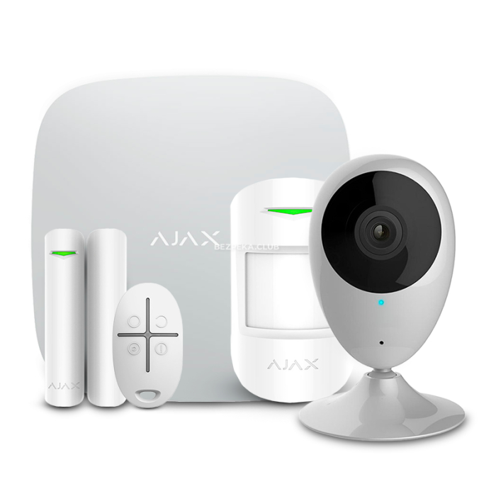 Комплект бездротової сигналізації Ajax StarterKit white + Wi-Fi камера 2MP-H