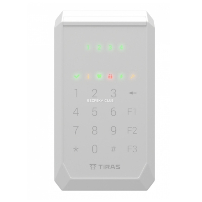 Кодова клавіатура Tiras K-PAD4 white для керування охоронною системою Orion NOVA II