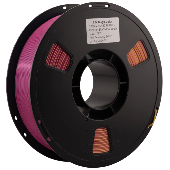 SILK PLA Tri Color-пластик для 3D-принтера 1.75mm 1кг Блакитний Жовтий Рожевий