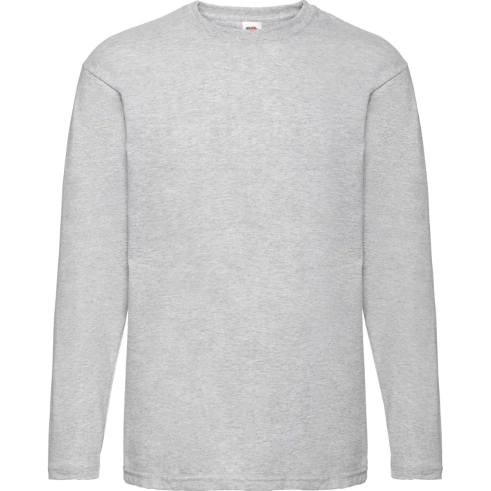Футболка з довгим рукавом Fruit of the Loom Valueweight Long Sleeve Серый Меланж S