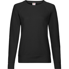 Світшот Fruit of the Loom Lightweight Raglan Sweat Ladies Черный S