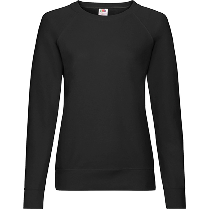 Світшот Fruit of the Loom Lightweight Raglan Sweat Ladies Черный XS