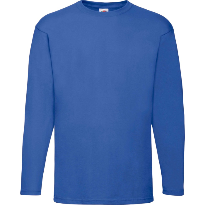 Футболка з довгим рукавом Fruit of the Loom Valueweight Long Sleeve Ярко-Синий S