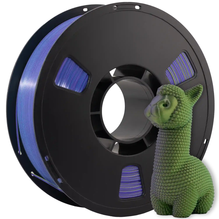 SILK PLA Tri Color-пластик для 3D-принтера 1.75mm 1кг Синій Фіолетовий Жовтий