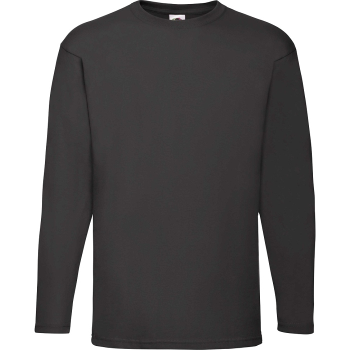 Футболка з довгим рукавом Fruit of the Loom Valueweight Long Sleeve Черный S
