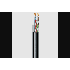 Cat. 5e U/UTP  РЕ steel cord 4x2x24 AWG (k) трос (70910181) бухта 305м. - Кабель кручена пара ЗЗКМ (UTP мідь вуличний з тросом)