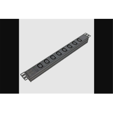 Kingda KD-IEC1008WKPB19A-C14 - Блок 19" на 8 роз. С13, 10А, з індикат., без шнура, чорний, 1U, Kingda